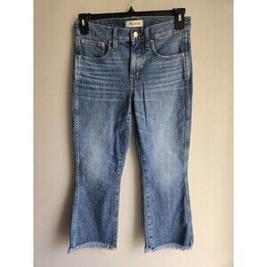 Madewell Cali Demi Boot Cropped Straight Jeans Women's 28 Petite Medium Wash